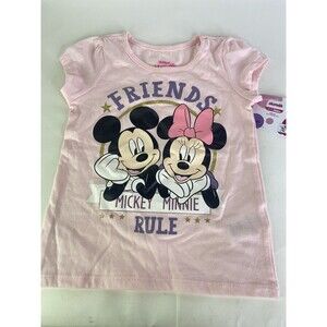 Disney Minnie Mickey Mouse Friends Rule Short Sleeve T-Shirt Top Girls Size 6